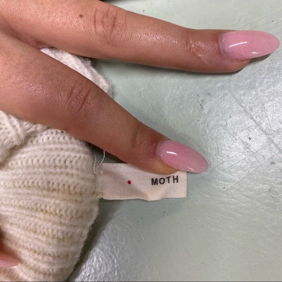 Moth White Turtleneck Flutter Sleeve Sweater - Picture 4 of 5